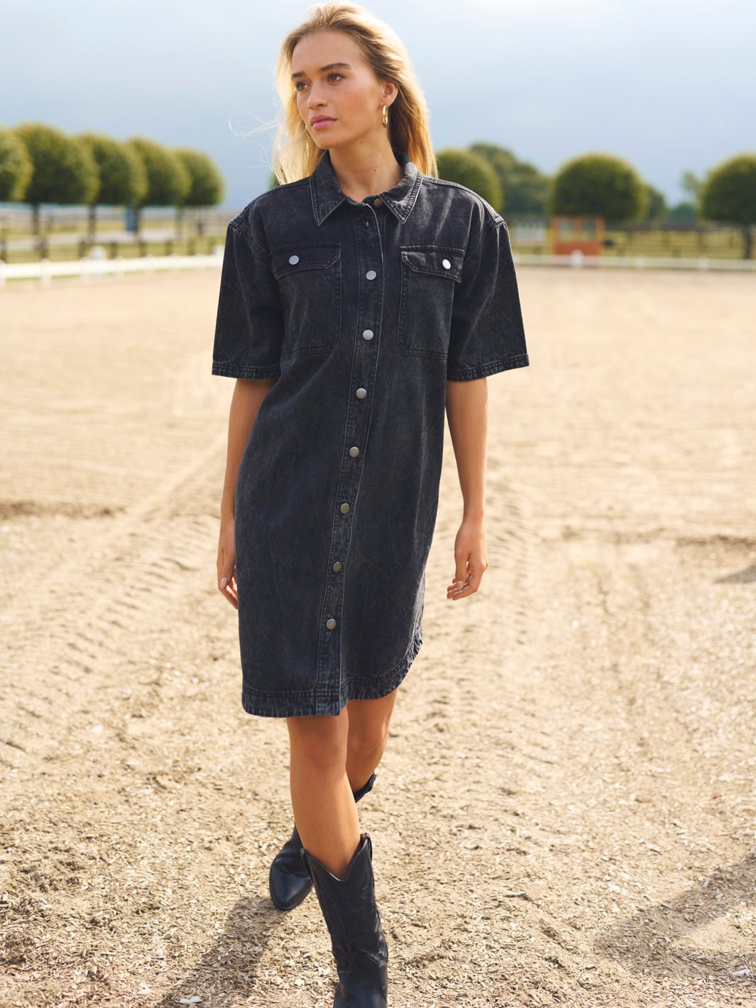 Kaffe KAemma denim shirt dress medium grey denim - Online - Mode