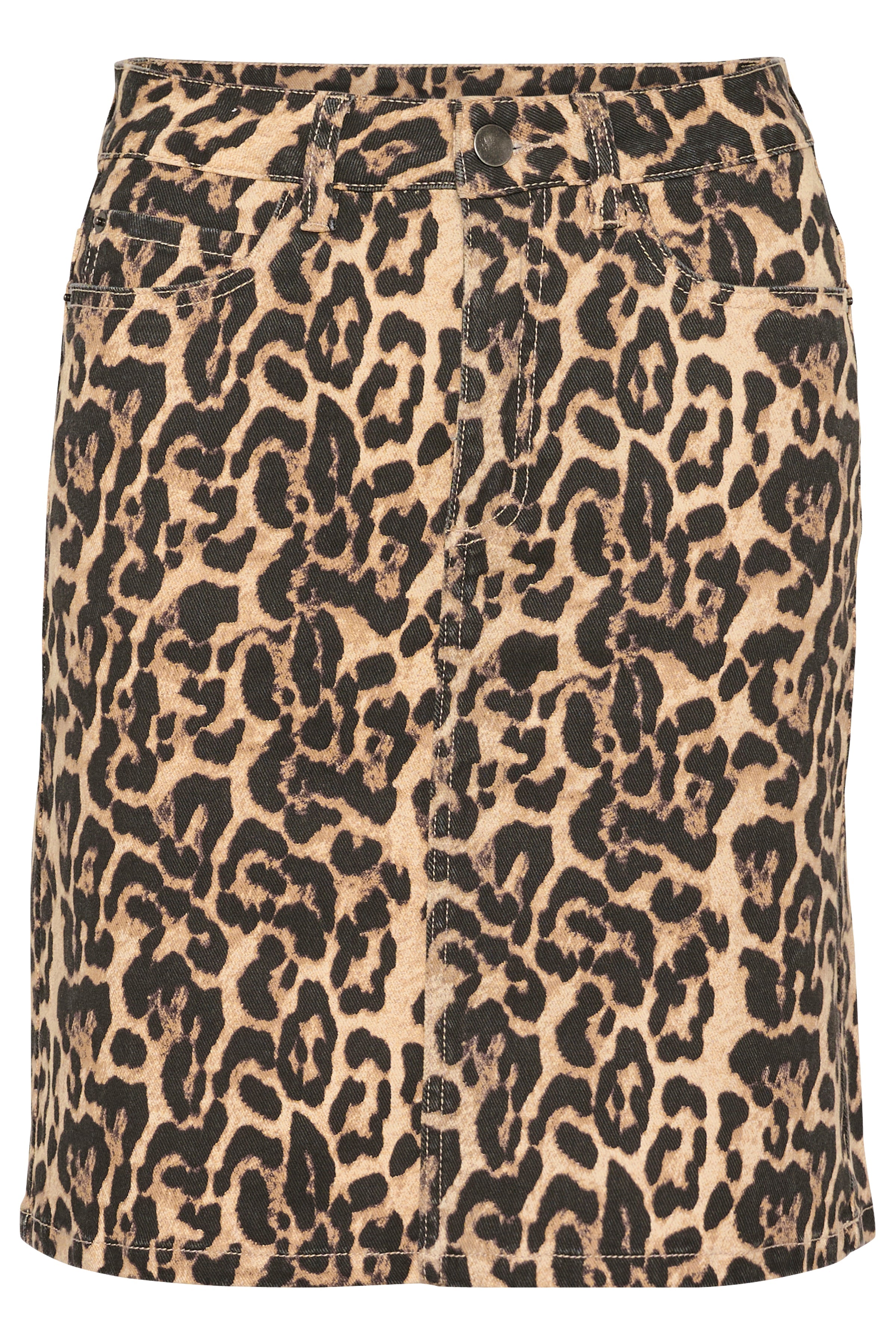 Kaffe KAleonora denim skirt natural leopard - Online - Mode