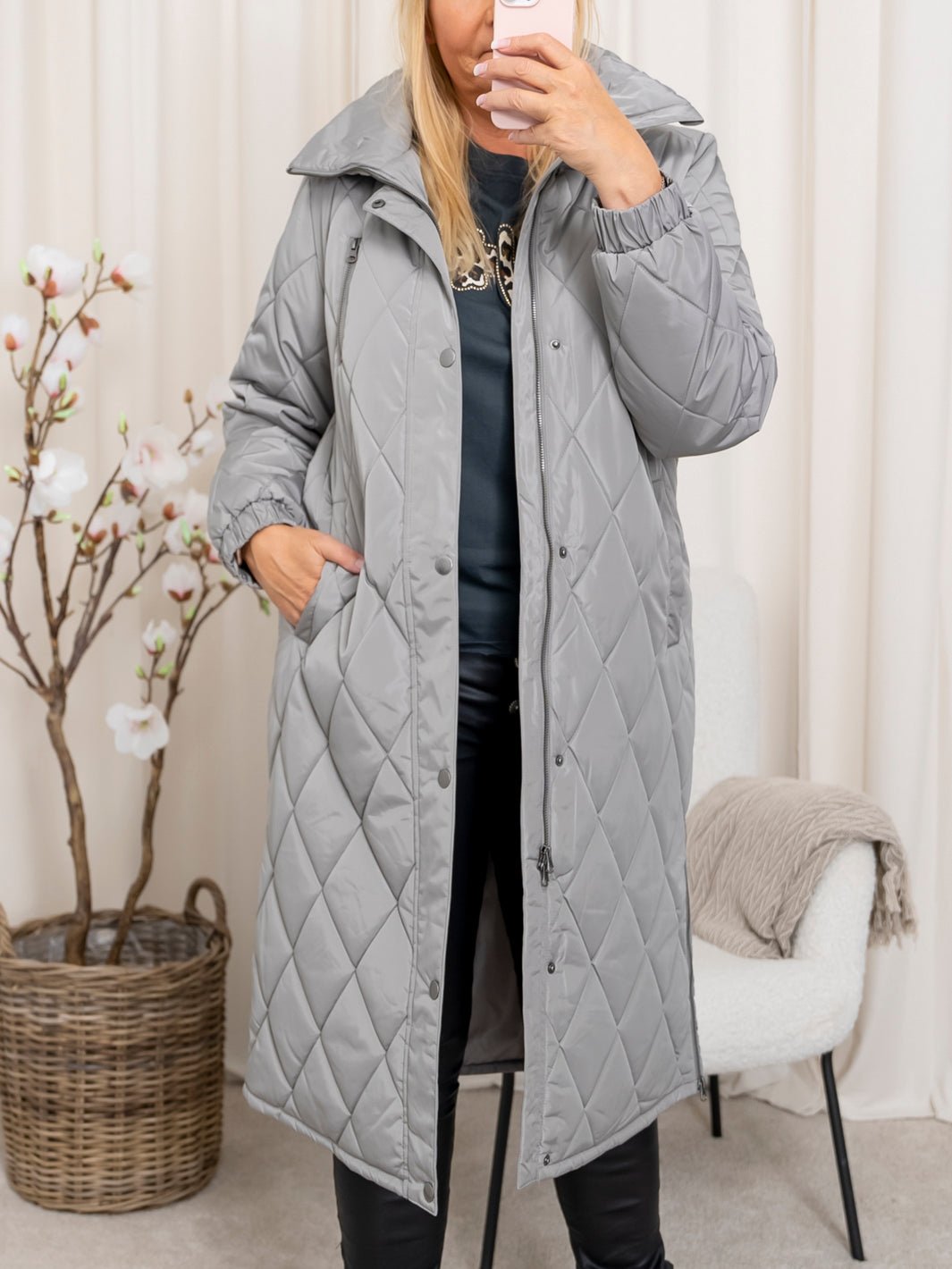 Kaffe KAlindsay quilt jacket steeple grey - Online - Mode