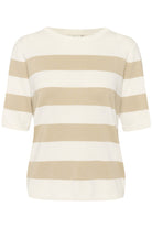 Kaffe KAlizza striped knit chalk/feather grey - Online - Mode