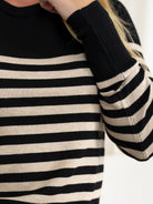 Kaffe KAlizza striped knit pullover black/feather gray - Online - Mode