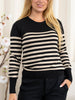 Kaffe KAlizza striped knit pullover black/feather gray