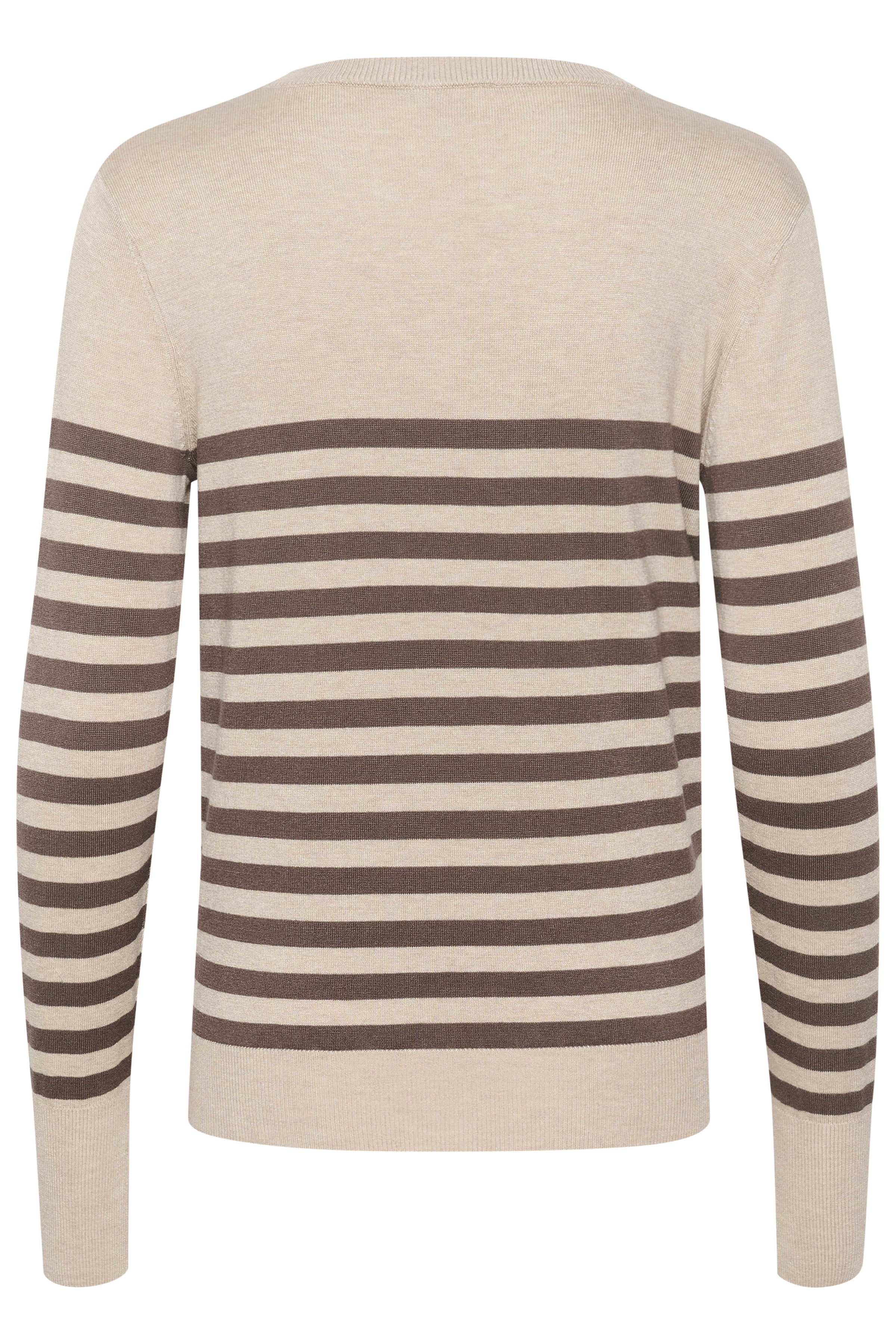 Kaffe KAlizza striped knit pullover feather grey/brown - Online - Mode