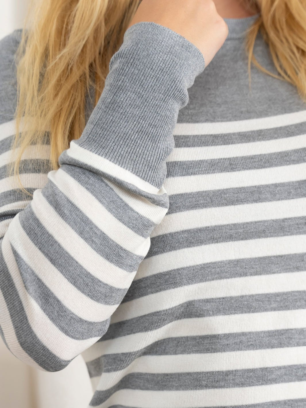 Kaffe KAlizza striped knit pullover grey/turtle dove - Online - Mode