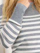 Kaffe KAlizza striped knit pullover grey/turtle dove - Online - Mode