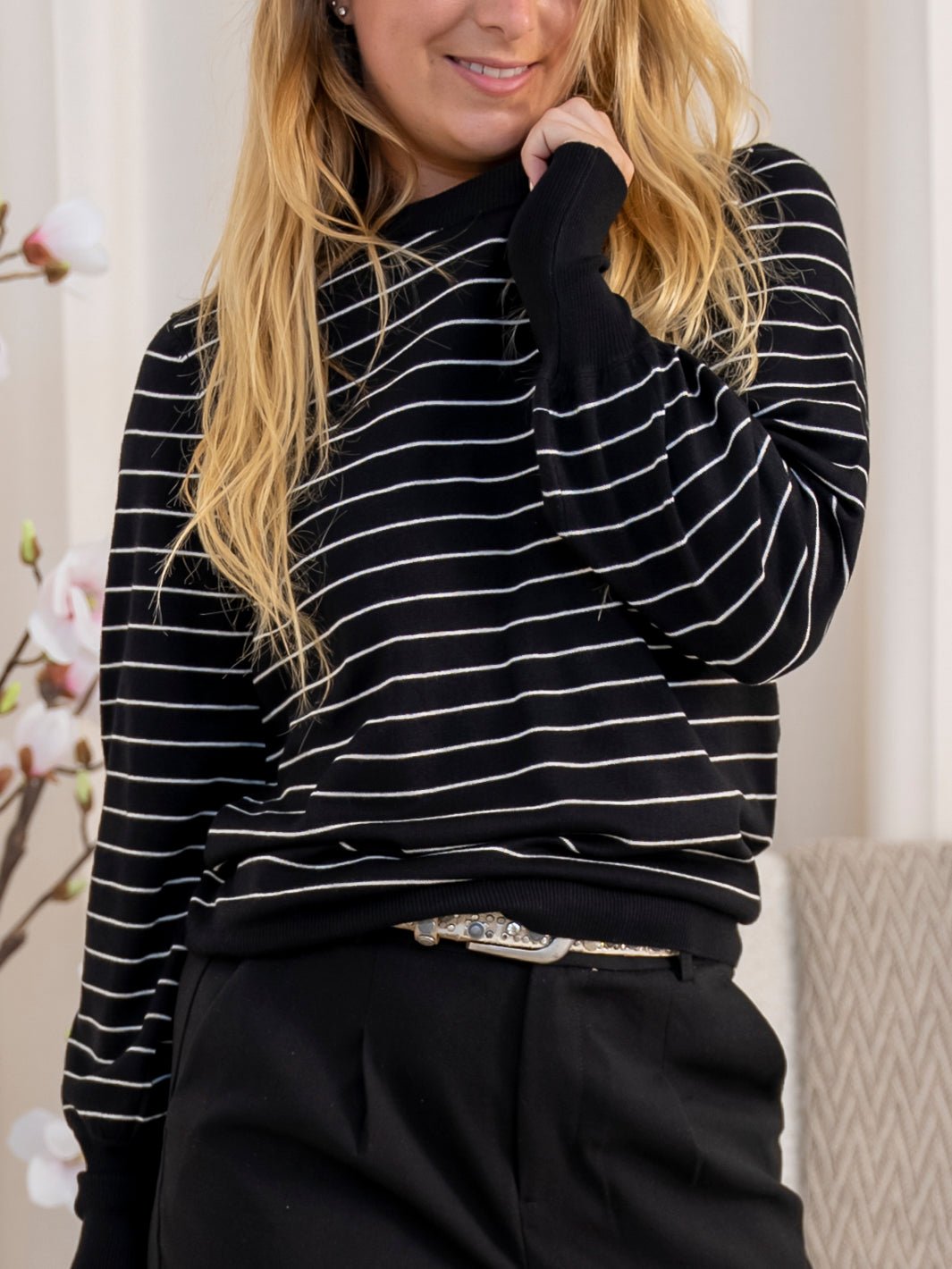 Kaffe KAlizza striped pullover black/turtledove - Online - Mode