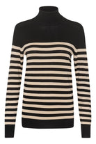 Kaffe KAlizza striped roll neck black/feather gray - Online - Mode