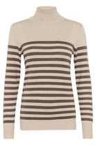 Kaffe KAlizza striped roll neck feather grey/brown - Online - Mode