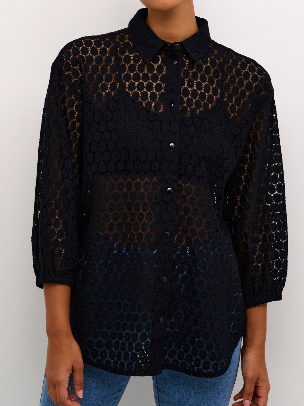 Kaffe KAloren lace shirt black deep - Online - Mode