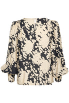 Kaffe KAlouise blouse black/sand grap - Online - Mode