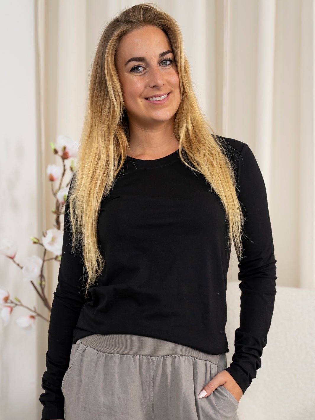 Kaffe KAmarin LS t - shirt black deep - Online - Mode