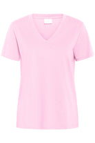 Kaffe KAmarin v - neck t-shirt pink mist - Online - Mode