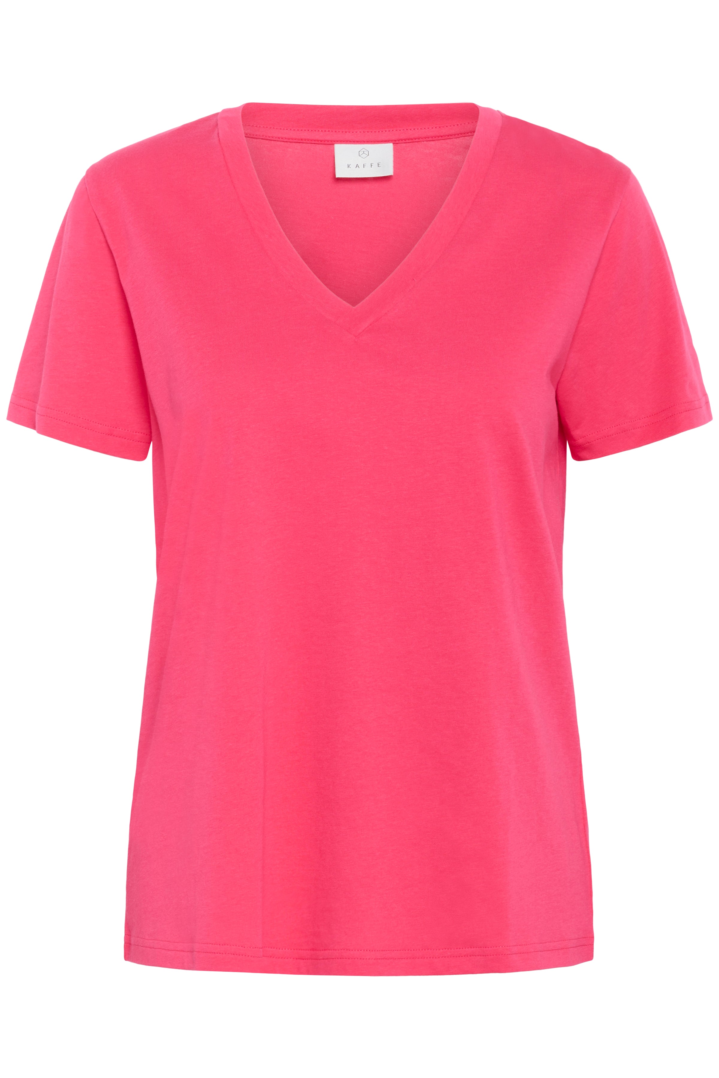 Kaffe KAmarin v - neck t-shirt raspberry - Online - Mode