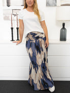 Kaffe KAmaxi smock skirt blue abstract print - Online - Mode