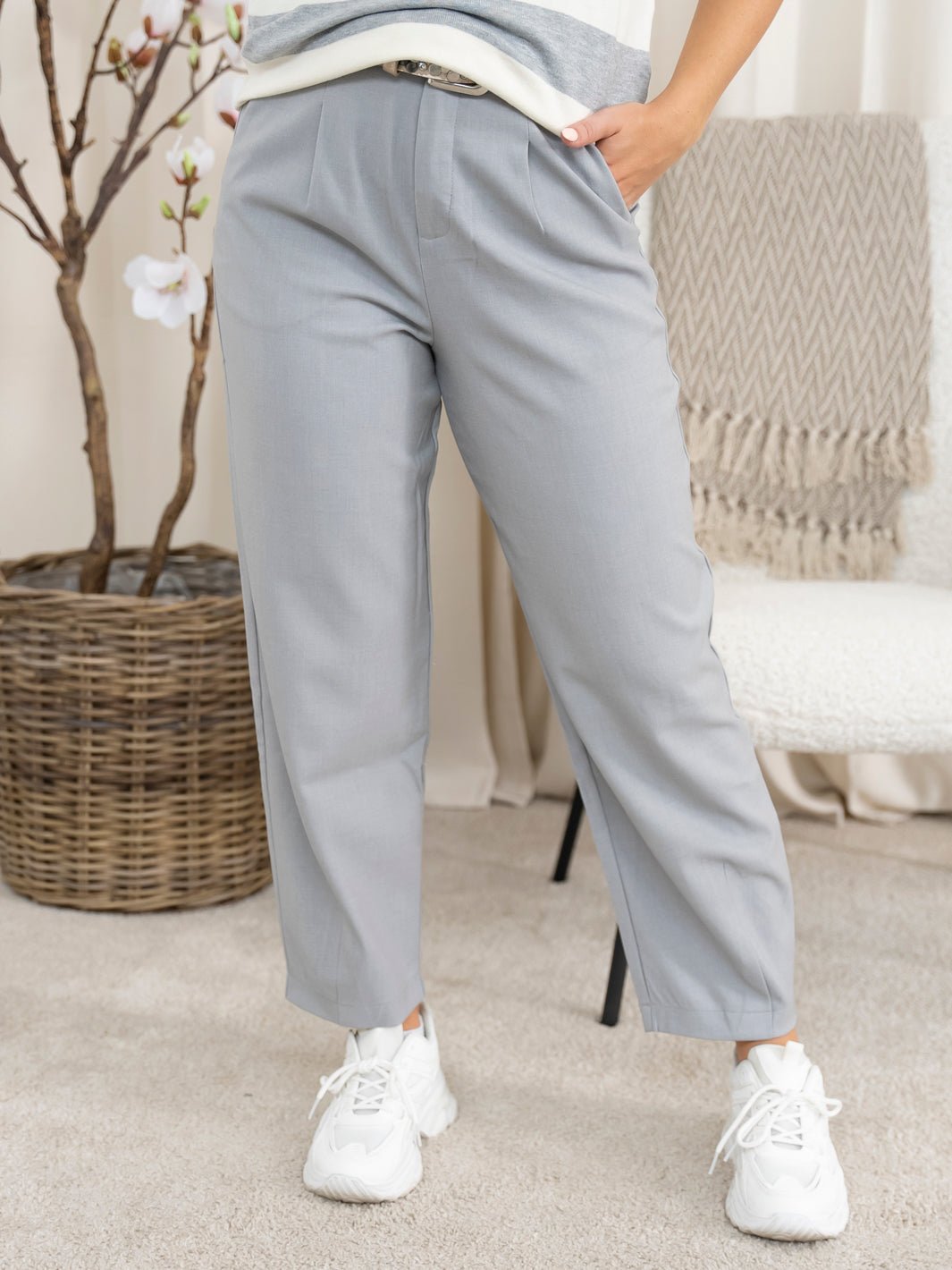 Kaffe KAmerle 7/8 pants suiting grey melange - Online - Mode
