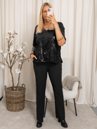 Kaffe KAnicole sequin t-shirt black deep - Online - Mode