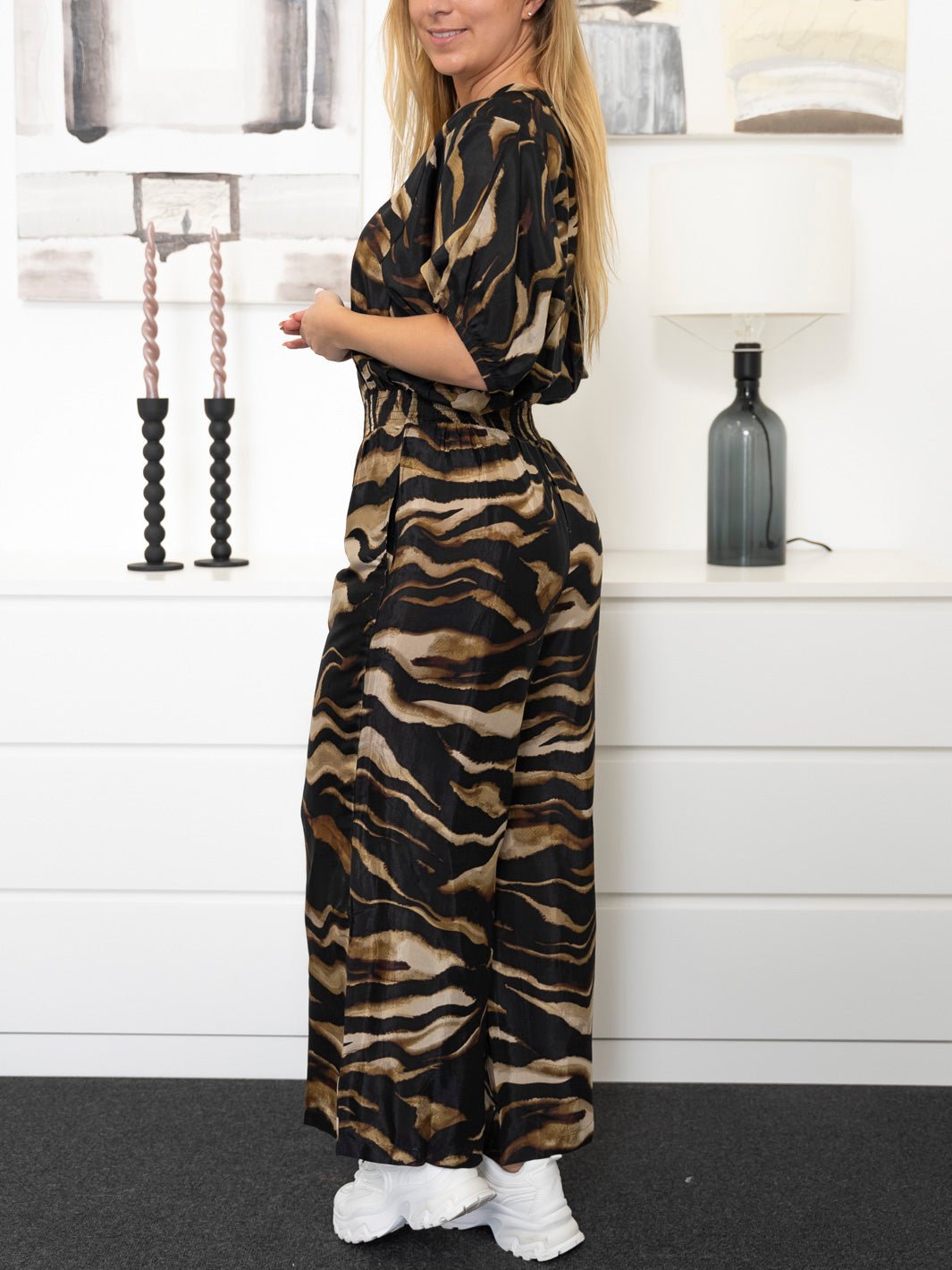 Kaffe KApollie Lia jumpsuit black/brown tiger - Online-Mode