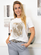 Kaffe KApolly t - shirt chalk/sand graphic - Online - Mode