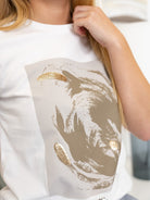 Kaffe KApolly t - shirt chalk/sand graphic - Online - Mode