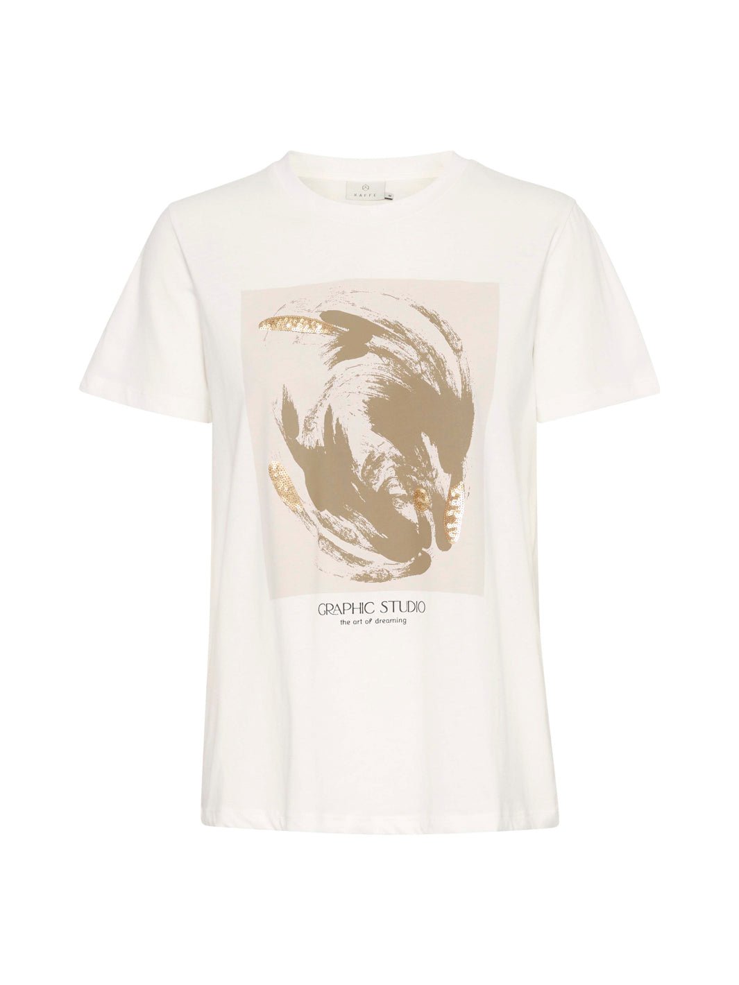 Kaffe KApolly t - shirt chalk/sand graphic - Online - Mode