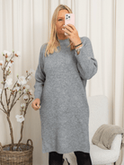 Kaffe KArinya knit dress grey melange - Online - Mode