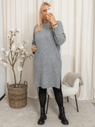 Kaffe KArinya knit dress grey melange - Online - Mode