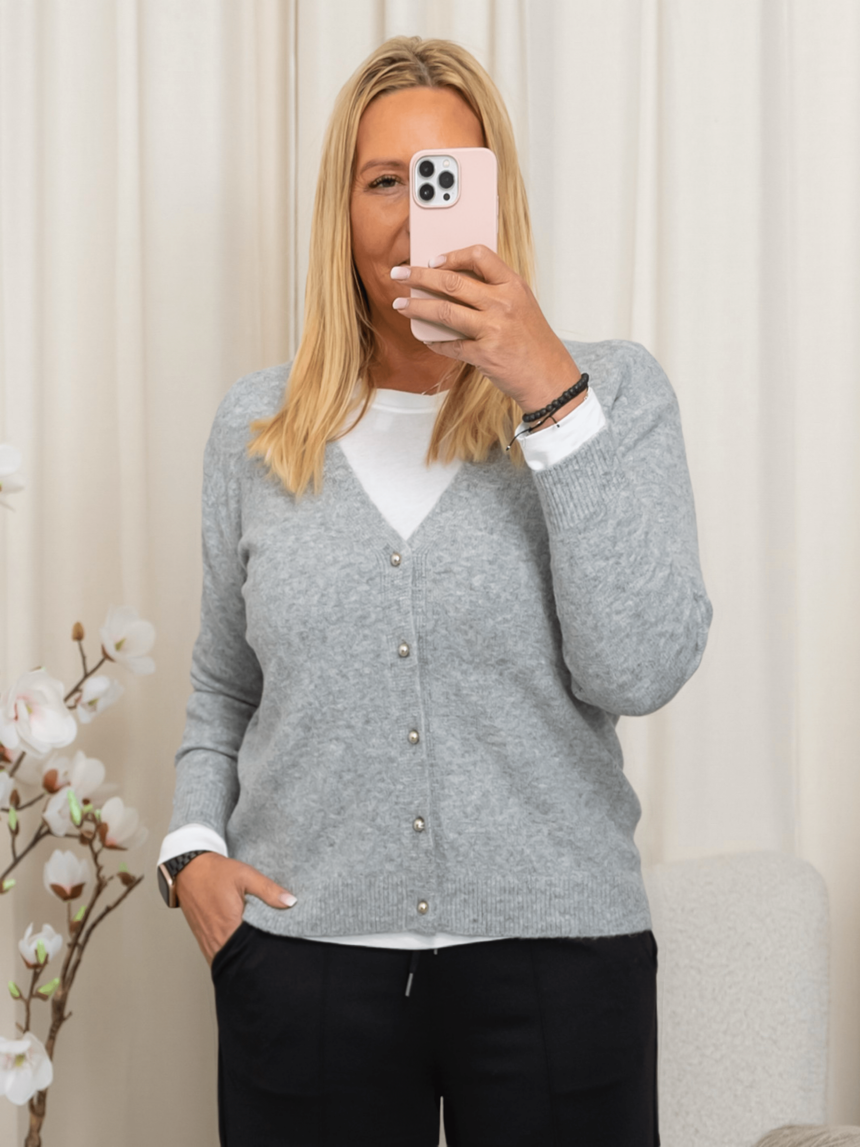 Kaffe KAsylvie cardigan grey melange - Online - Mode