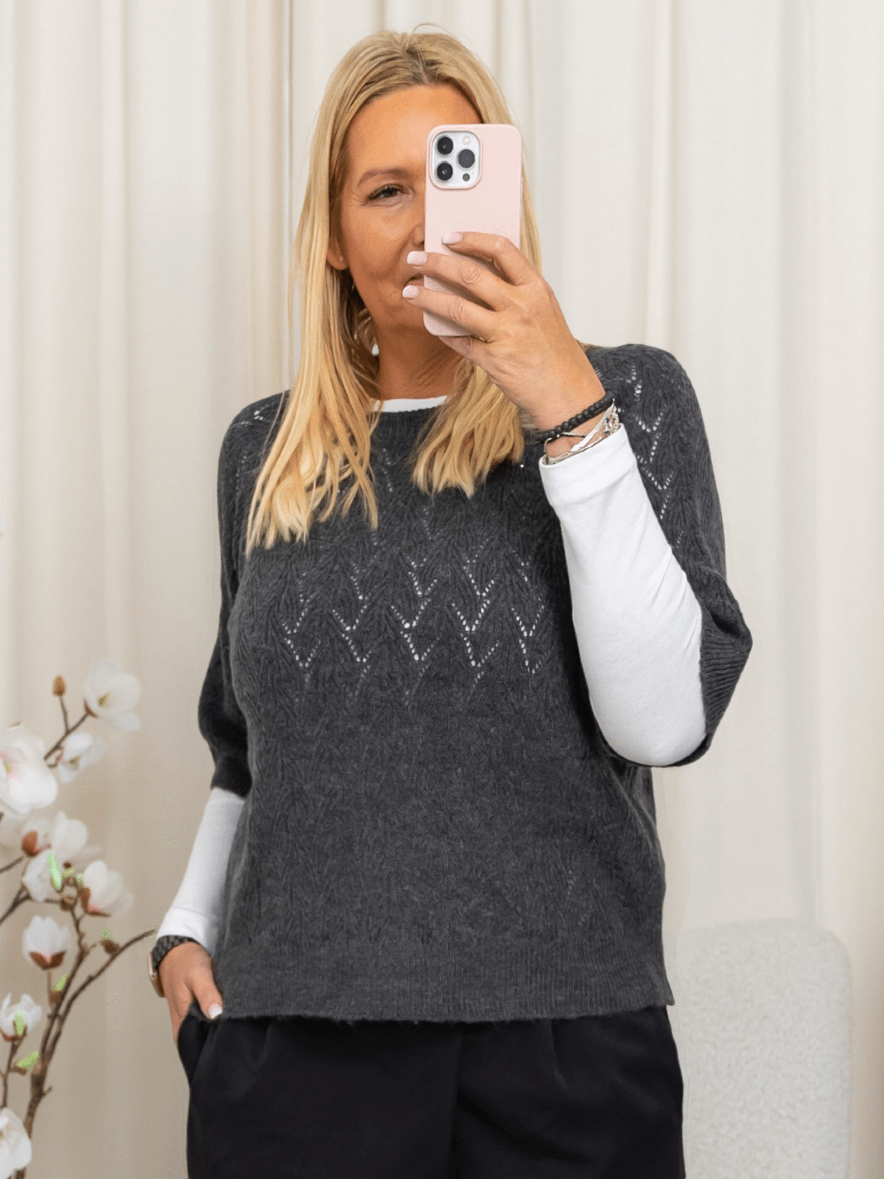 Kaffe KAtiana pullover black oyster melange - Online - Mode