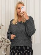 Kaffe KAtrina LS pullover dark grey melange - Online - Mode