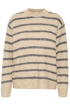 Kaffe KAtrina striped pullover feather grey melange/dark grey - Online - Mode