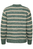 Kaffe KAtrina striped pullover green melange/feather grey - Online - Mode