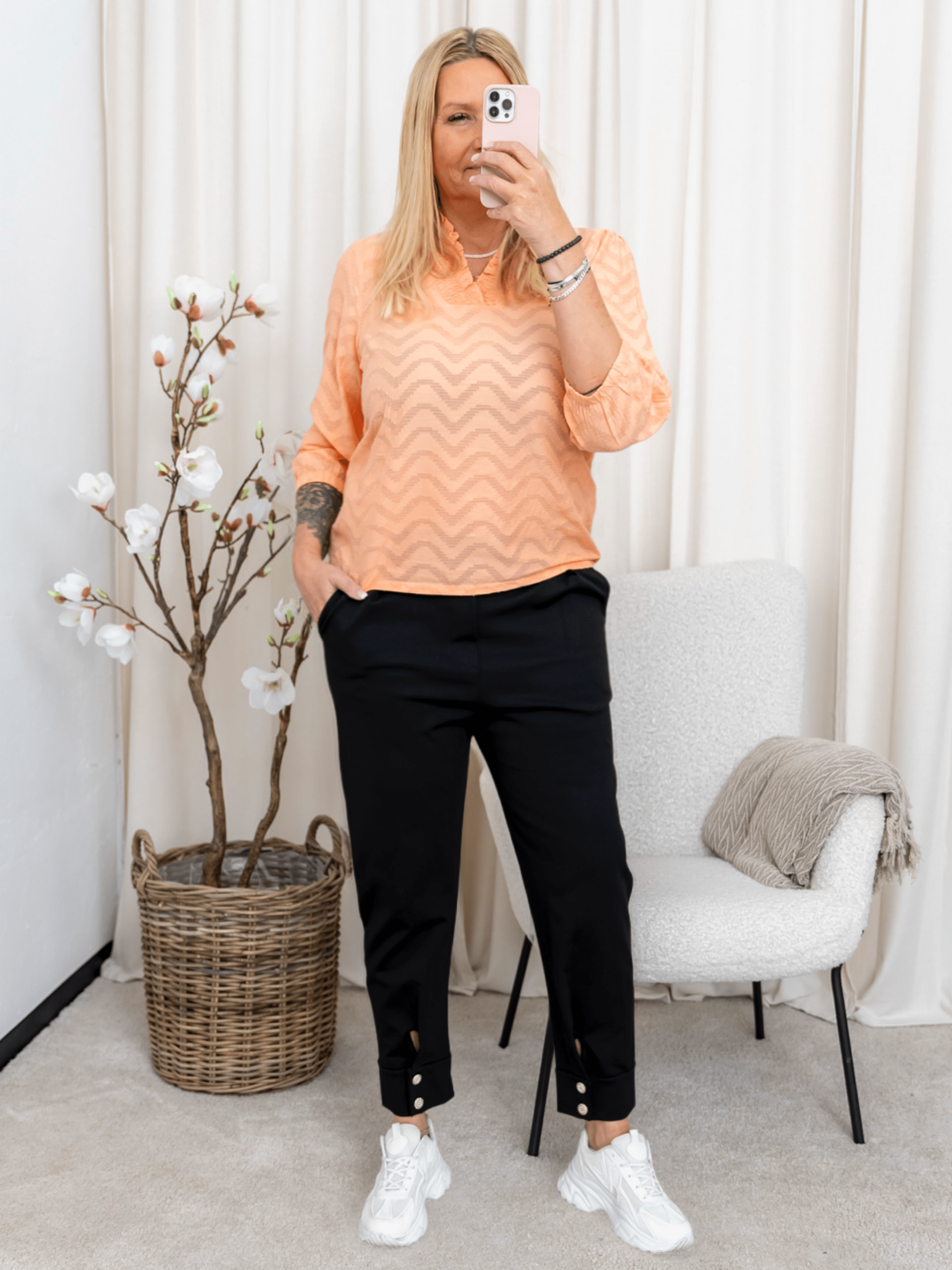 Kaffe KAvictoria blouse peach nectar - Online - Mode