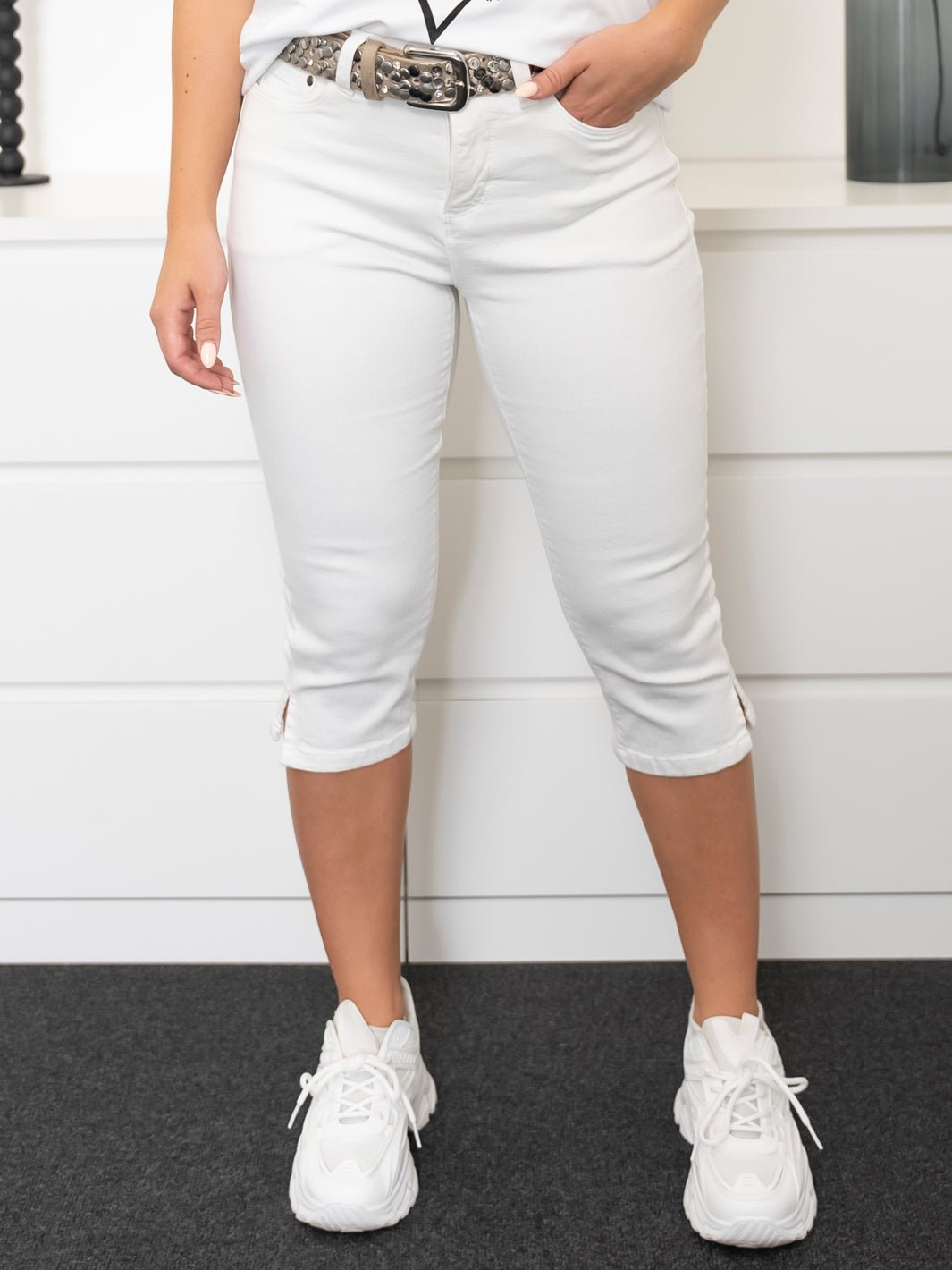 Kaffe KAzelina capri jeans chalk - Online - Mode