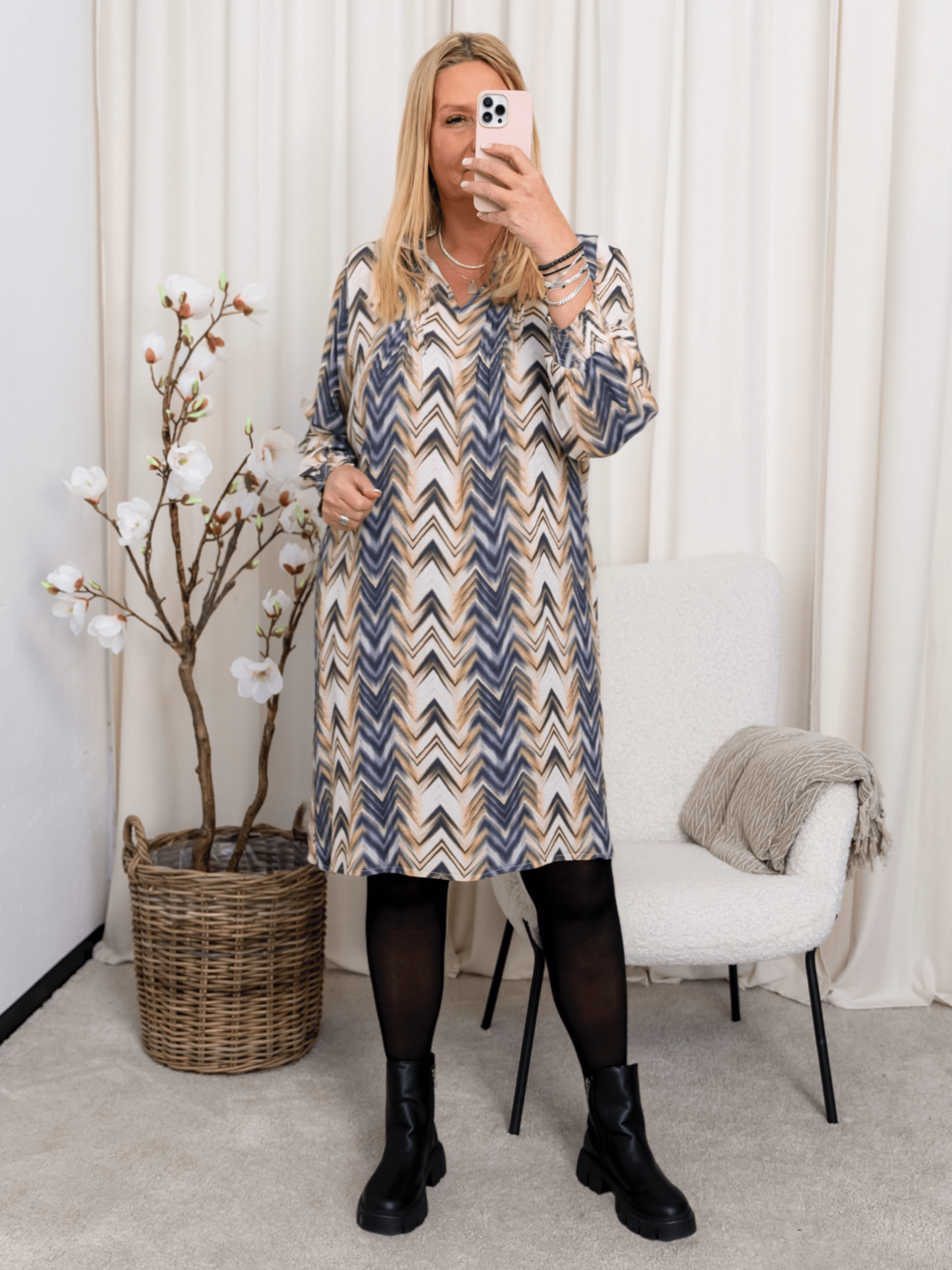 Katelyn dress print 02 blue - Online - Mode