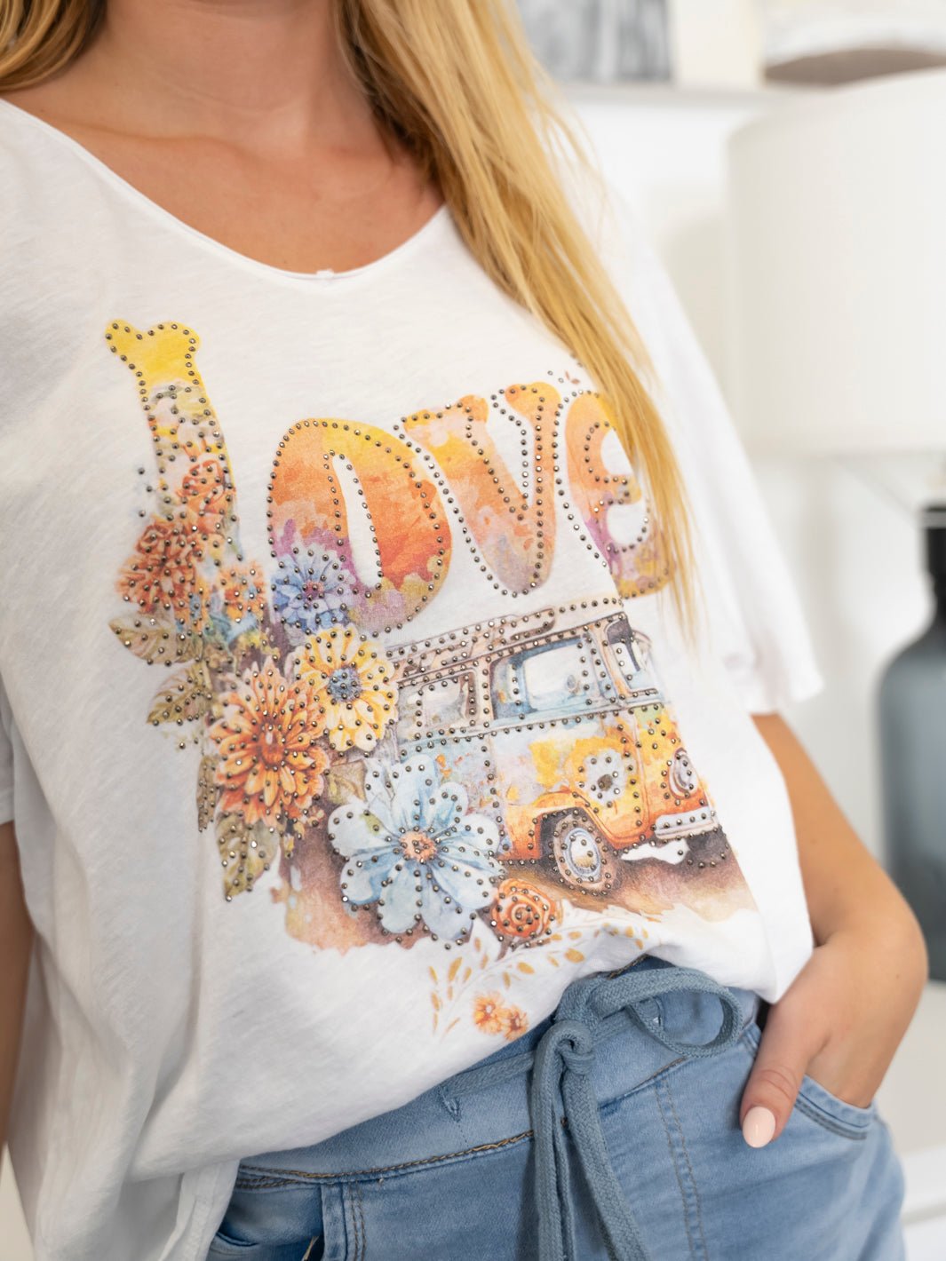 Lainey t - shirt orange love white - Online - Mode