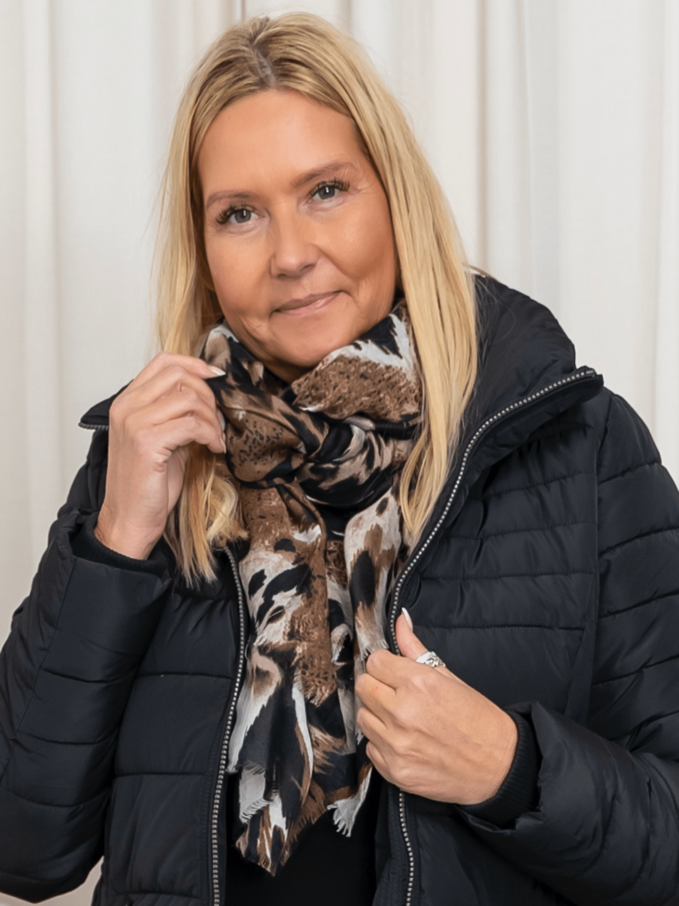 Leopard luxe scarf taupe - Online - Mode