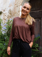 Liberté Alma LS top brown black heart - Online-Mode