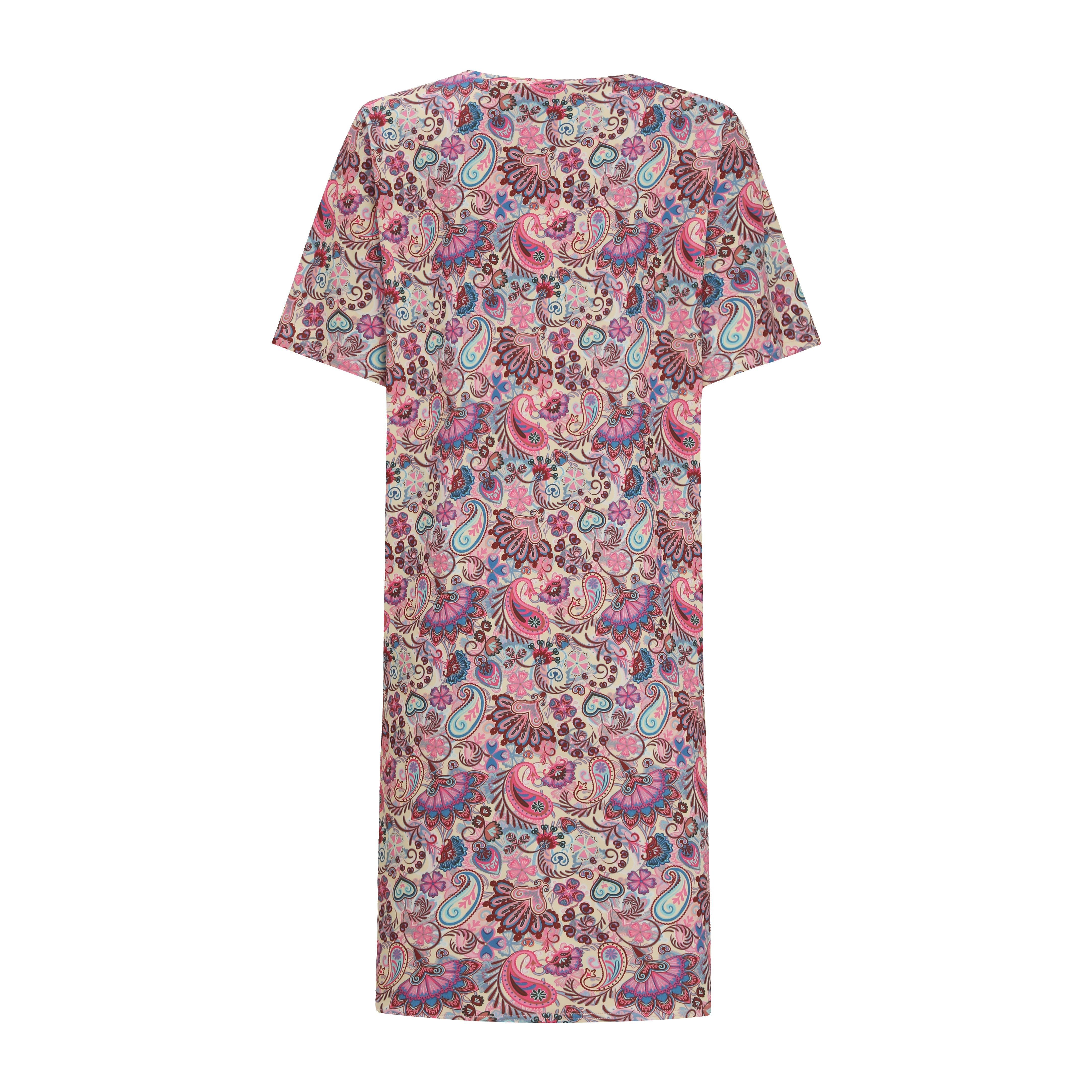 Liberté Alma v-neck t-shirt dress pink paisley - Online-Mode