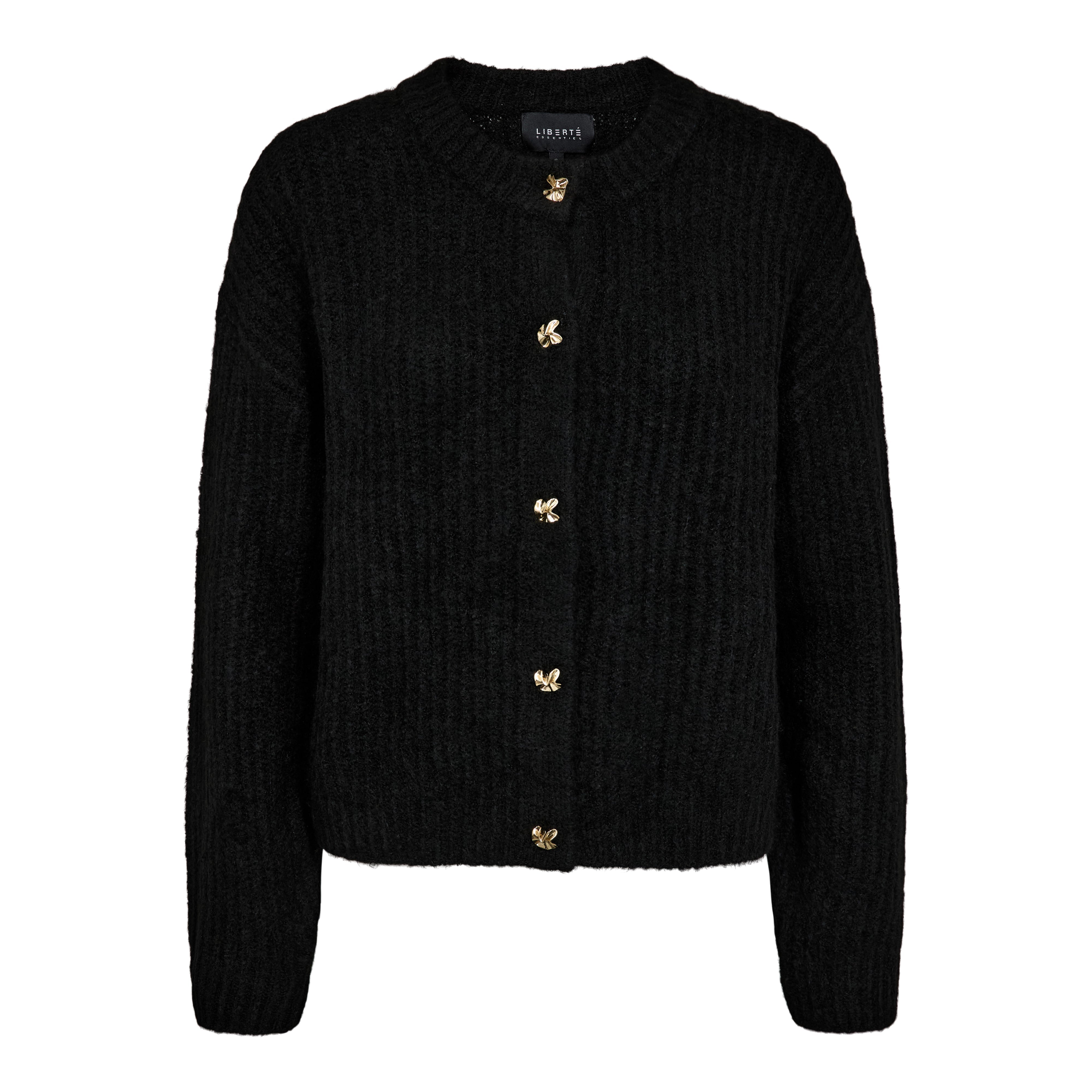 Liberté Fro o-neck cardigan black - Online-Mode