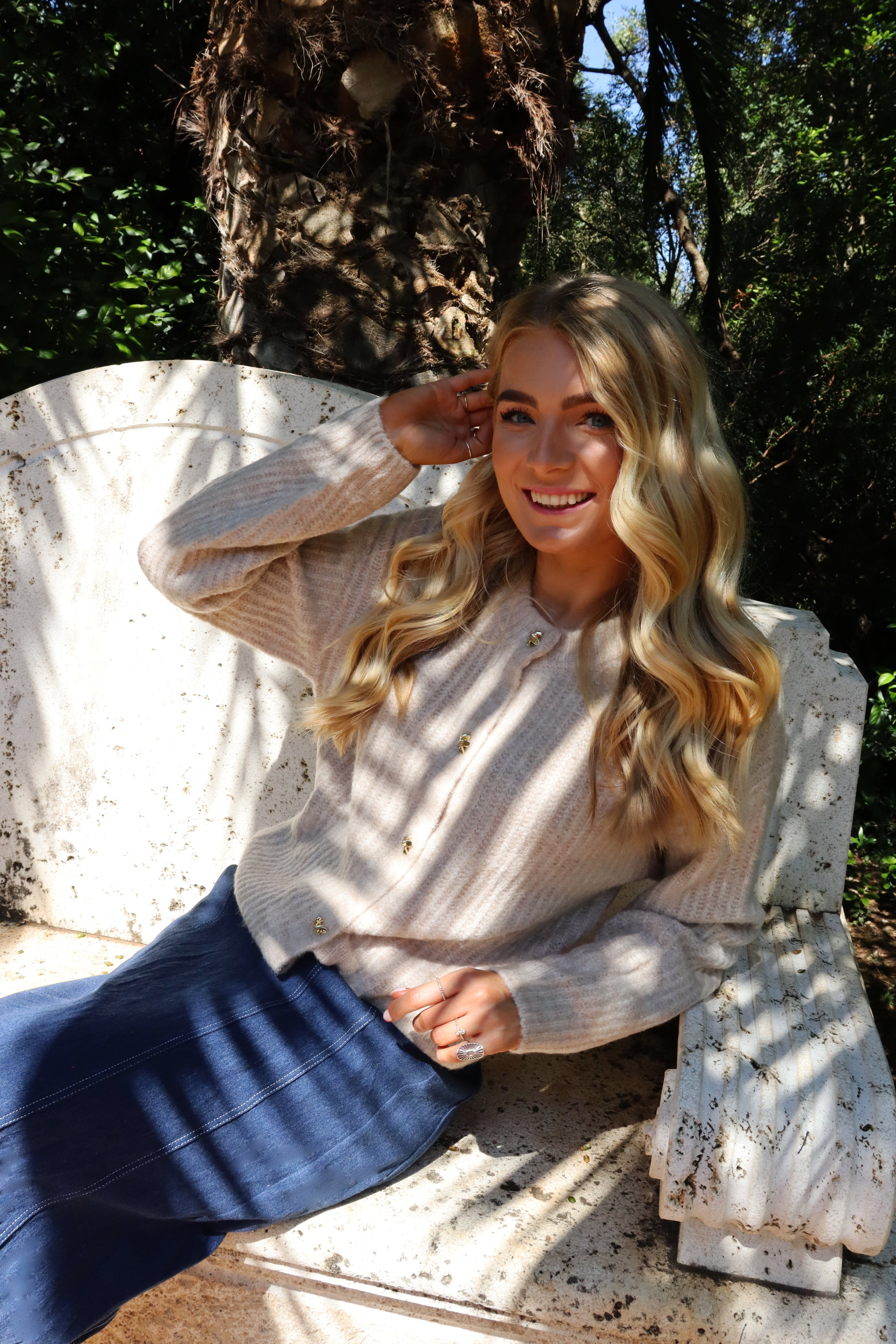 Liberté Fro o-neck cardigan ivory - Online-Mode