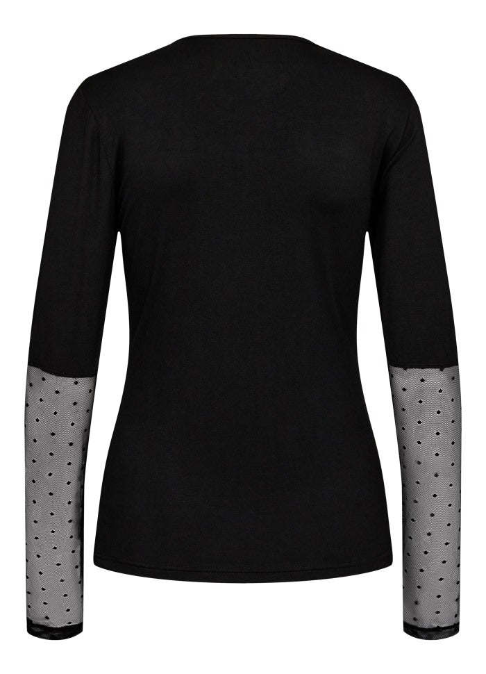 Liberté Isa LS lace sleeve blouse black dot - Online - Mode