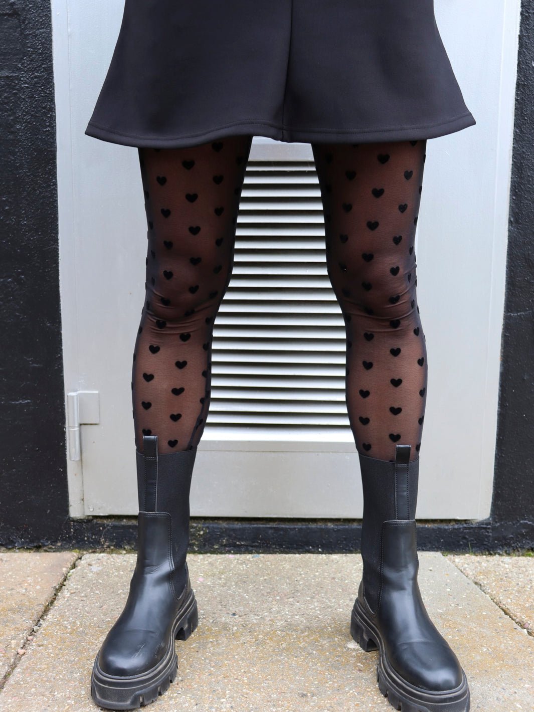Liberté Mesh leggings black flock heart - Online - Mode