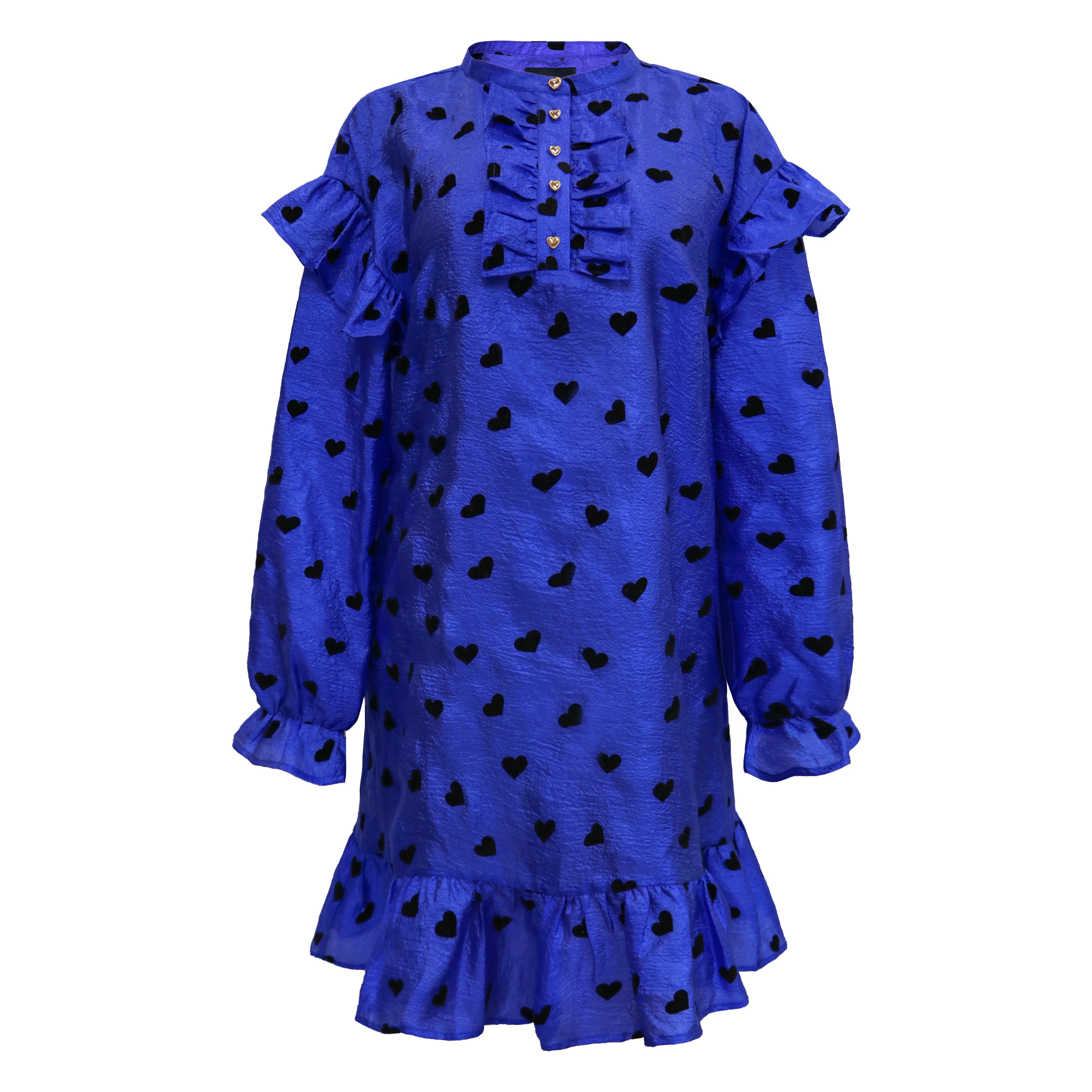 Liberté Tia LS frill dress cobolt - Online - Mode