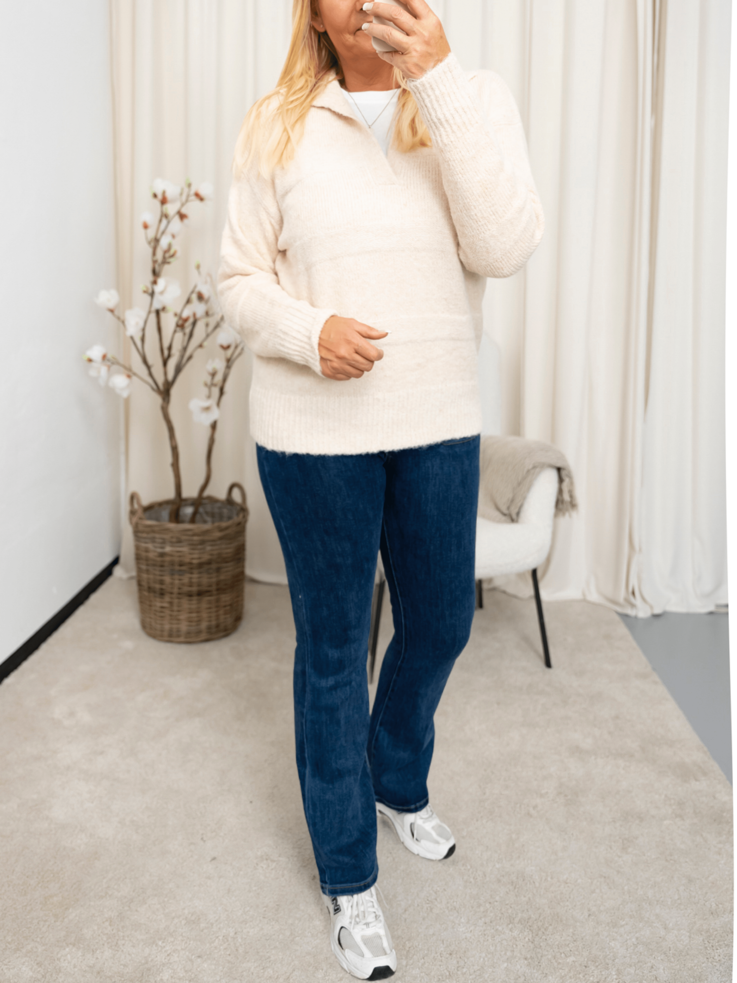 Luxzuz Kitna knit buttercream - Online - Mode