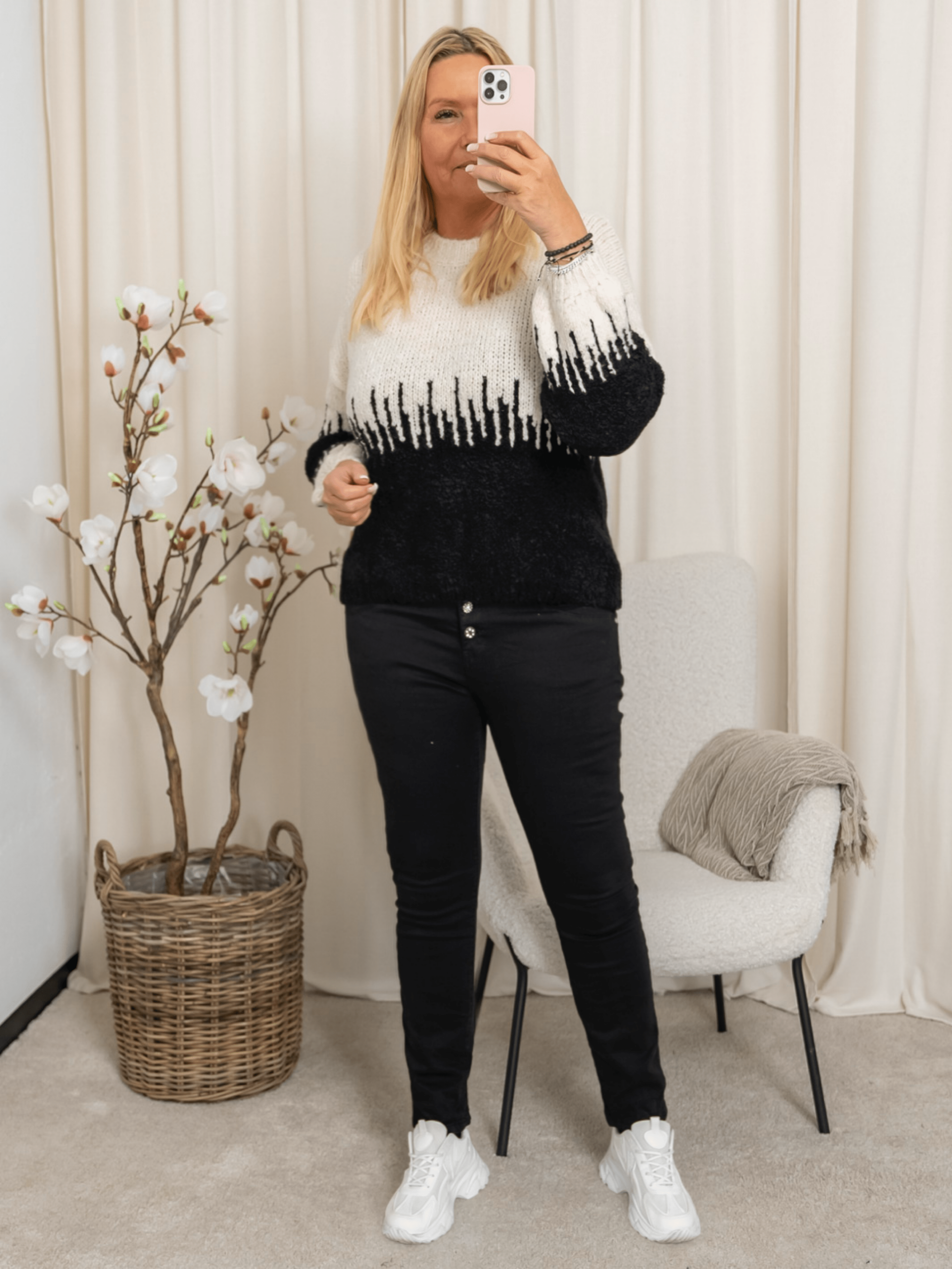Marta du Chateau Aimee knit beige/black - Online - Mode