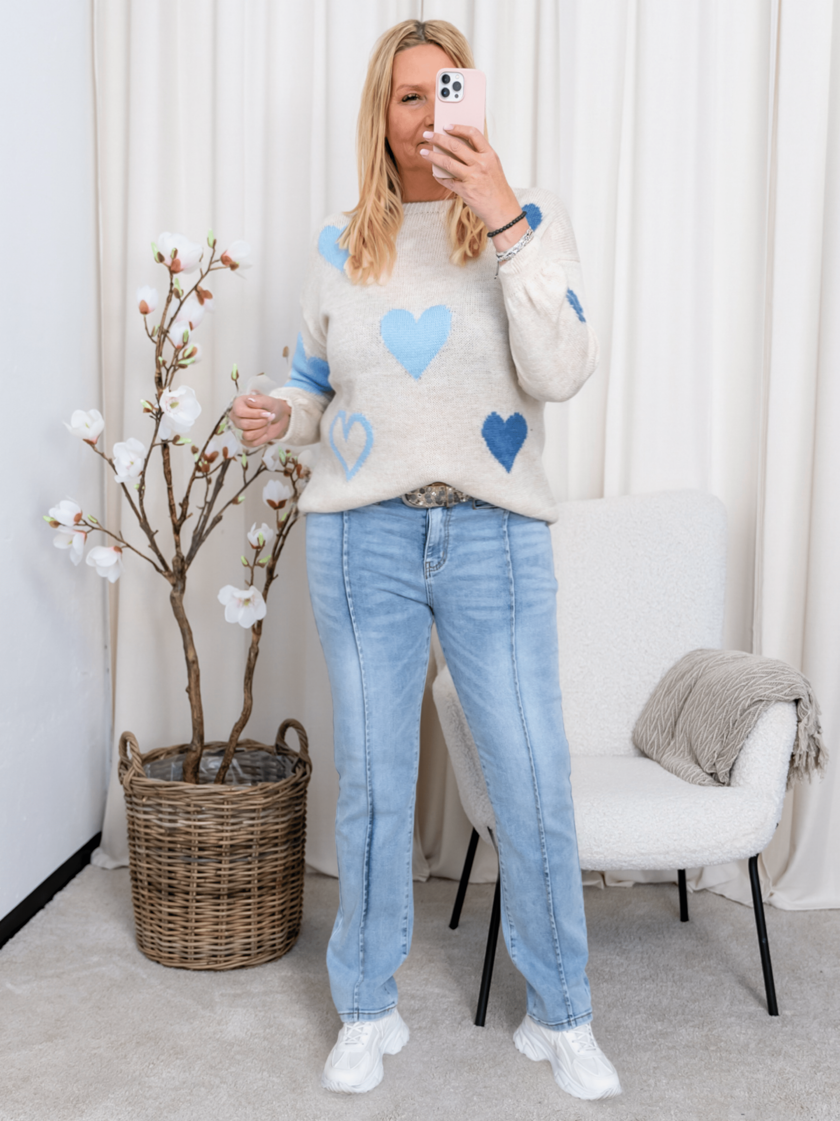 Marta du Chateau Amarante knit beige/jeans/celeste - Online - Mode