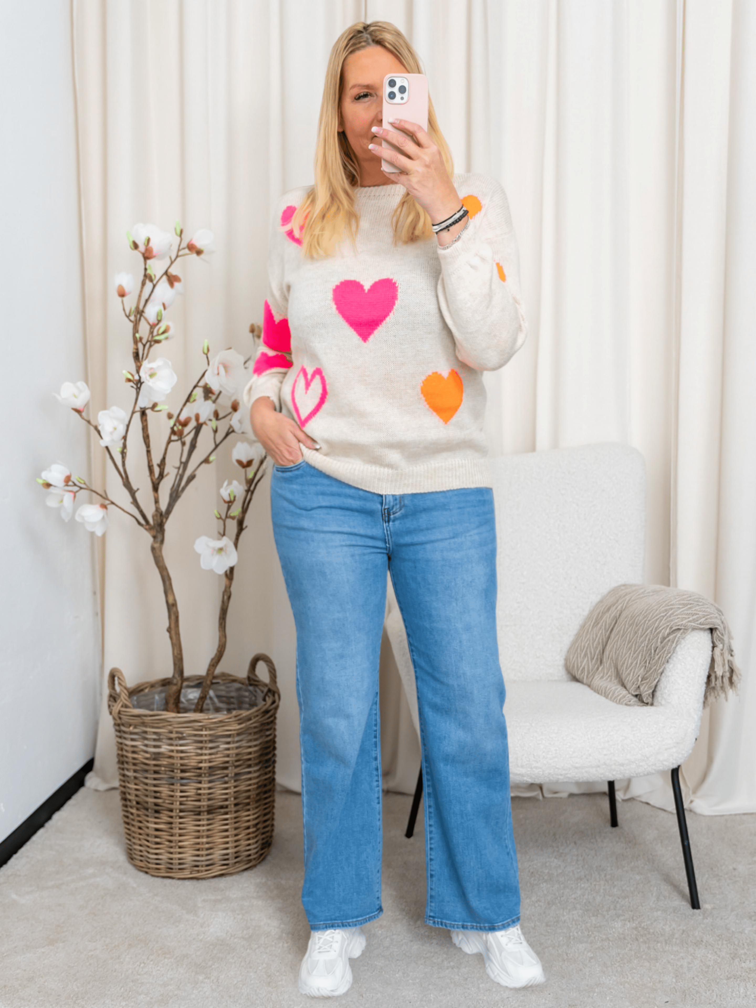 Marta du Chateau Amarante knit beige/pink/orange - Online - Mode