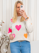 Marta du Chateau Amarante knit beige/pink/orange - Online - Mode