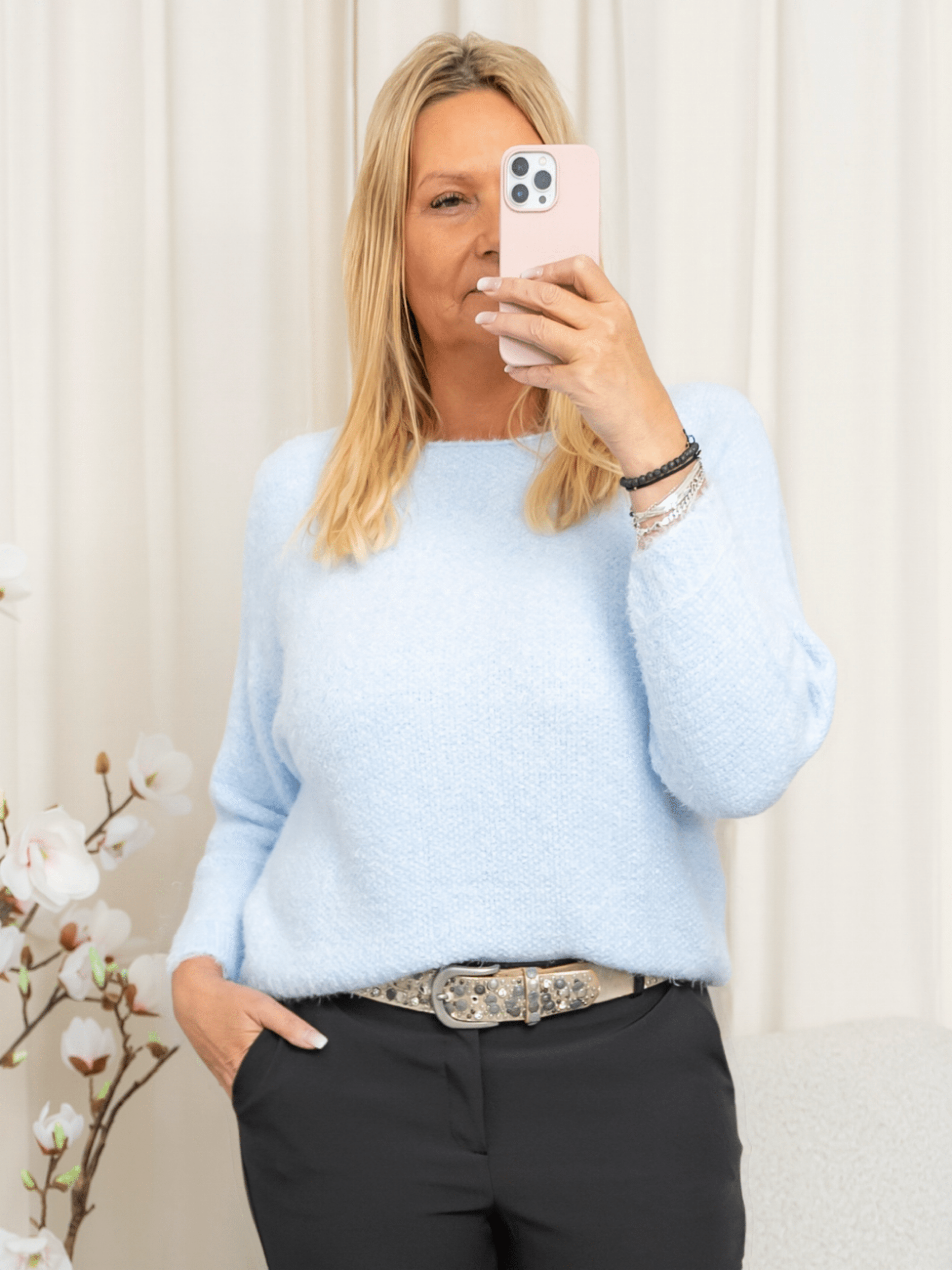 Marta du Chateau Anouk knit sky blue - Online - Mode