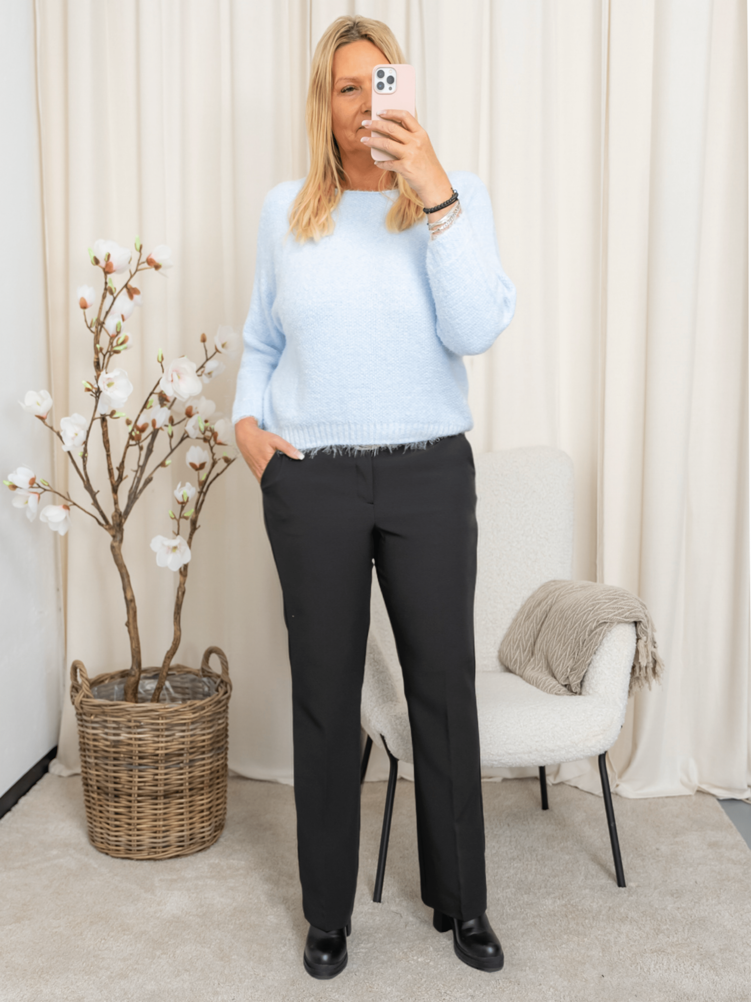 Marta du Chateau Anouk knit sky blue - Online - Mode